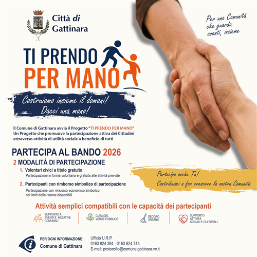 TI PRENDO PER MANO 2026 - un progetto di solidarietà e cittadinanza attiva