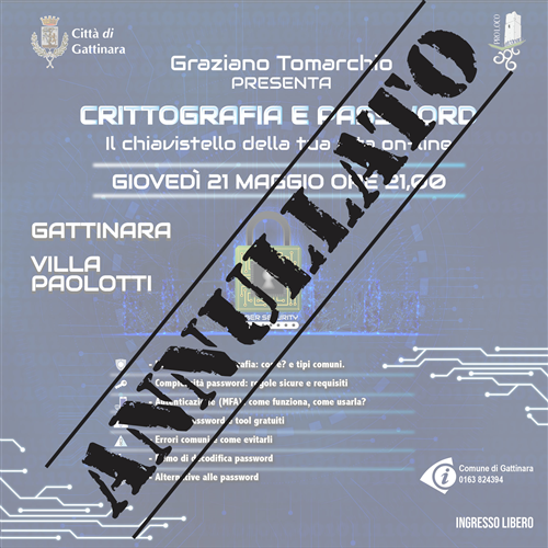 Crittografia e Password: appuntamento annullato