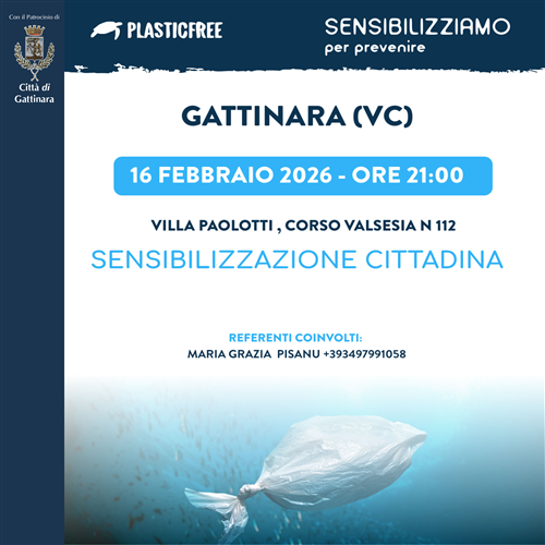 Gattinara promuove una serata di sensibilizzazione con Plastic Free