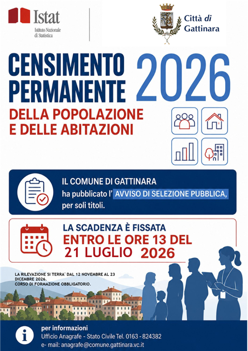 Censimento permanente della popolazione 2026: Riaperta la selezione per i rilevatori comunali
